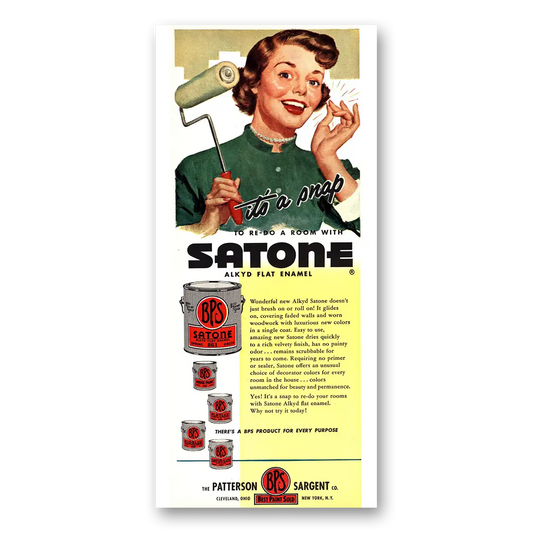 1954 Patterson Sargent Snap Satone Vintage Magazine Print Ad