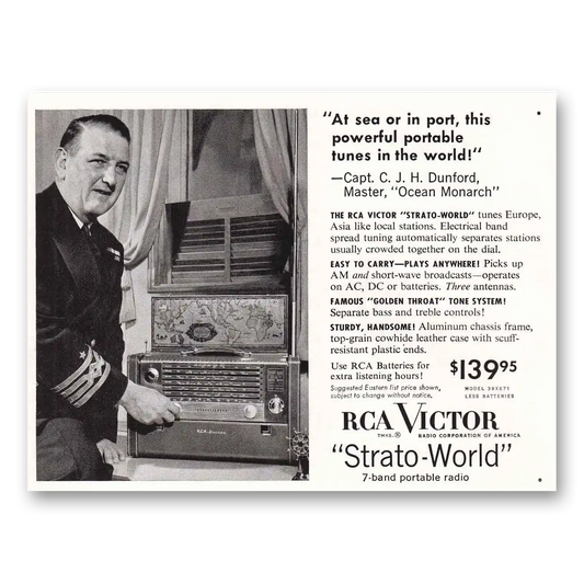 1954 RCA Victor Radios At Sea or In Port Vintage Magazine Print Ad