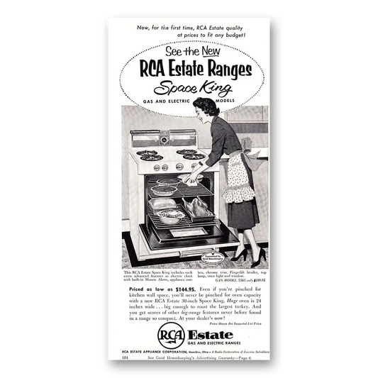 1954 RCA Estate Ranges Space King Vintage Magazine Print Ad