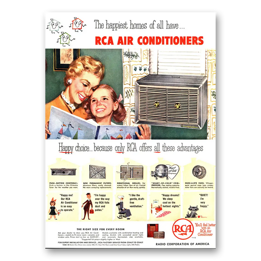 1954 RCA Air Conditioner Happiest Homes of All Vintage Magazine Print Ad