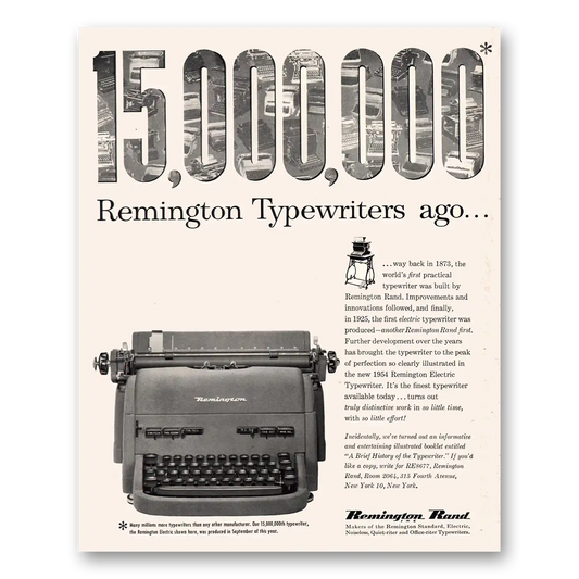 1954 Remington Typewriter 15000000 Typewriters Ago Vintage Magazine Print Ad