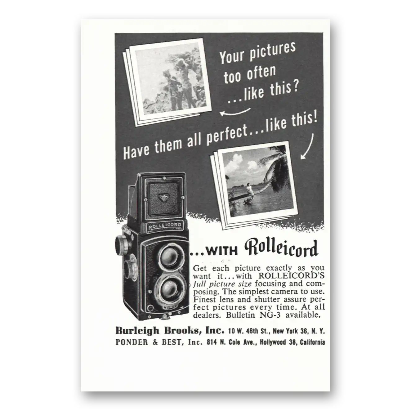 1954 Rolleicord Camera Have Them All Perfect Vintage Magazine Print Ad