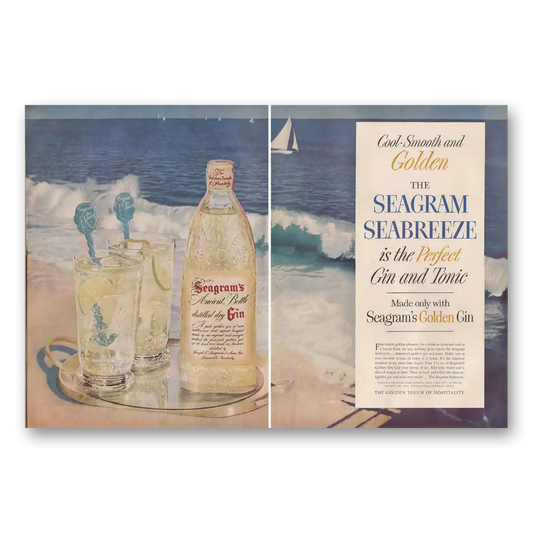 1954 Seagrams Ancient Bottle Gin Seagram Seabreeze Vintage Magazine Print Ad