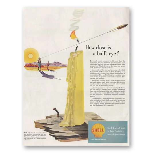 1954 Shell Research How Close Is a Bulls Eye Vintage Magazine Print Ad