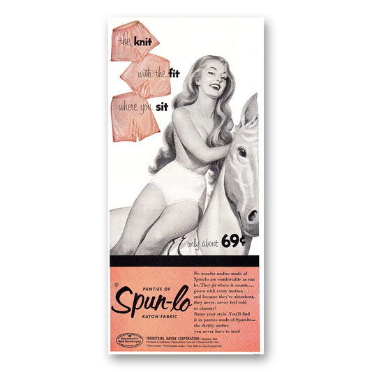 1954 Spun Lo Panties Knit with the Fit Vintage Magazine Print Ad