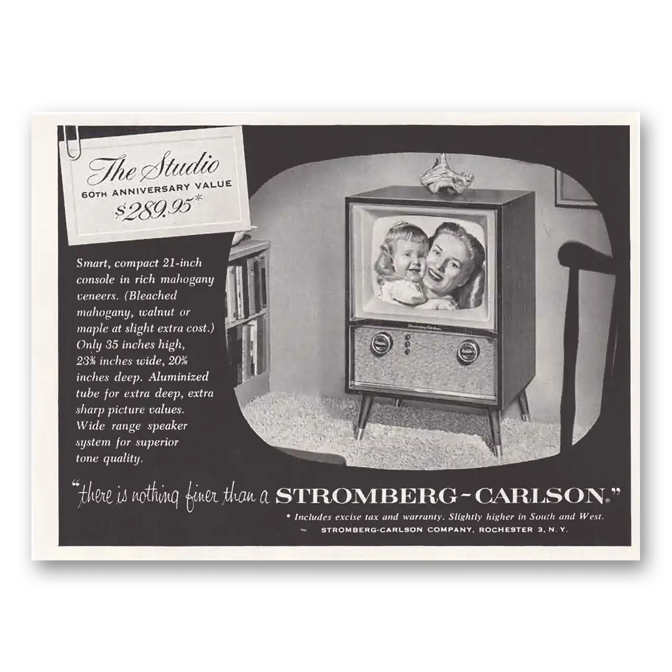 1954 Stromberg Carlson Studio 60th Anniversary Vintage Magazine Print Ad