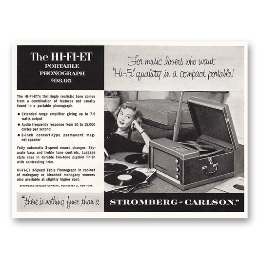 1954 Stromberg Carlson Radios Hi Fi Et Vintage Magazine Print Ad