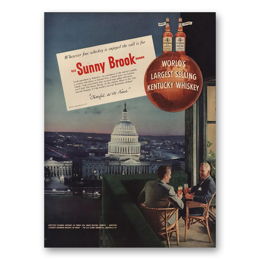 1954 Sunny Brook Whiskey Whiskey Cheerful As Its Name Vintage Magazine Print Ad