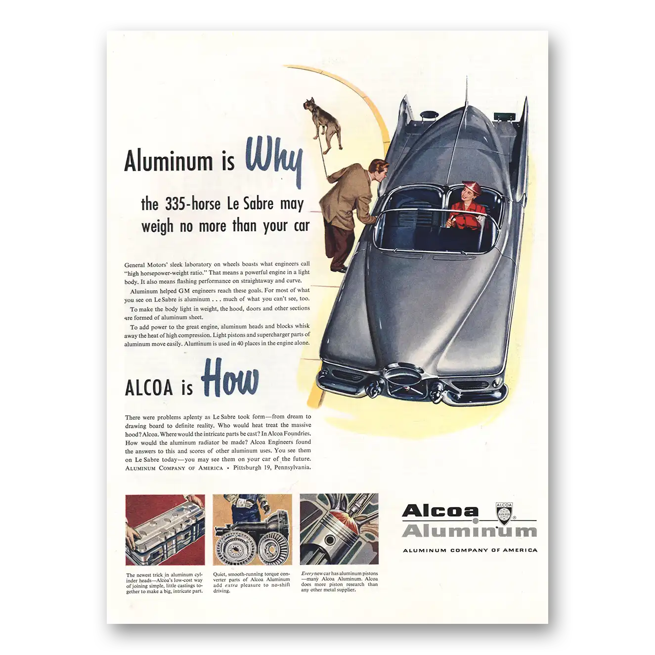 1953 Alcoa 335 Horse LeSabre Vintage Magazine Print Ad