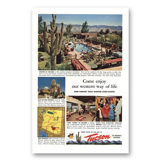 1955 Tucson Arizona Western Way of Life Vintage Magazine Print Ad