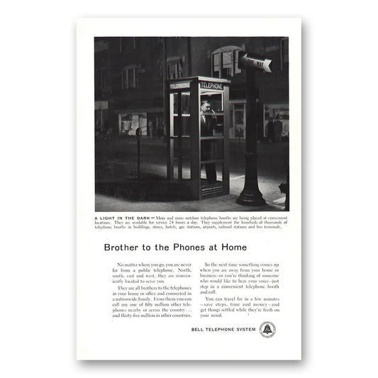 1955 Bell Telephone Brother to the Phones at Home Vintage Magazine Print Ad