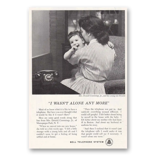 1955 Bell Telephone I Wasn't Alone Any More Vintage Magazine Print Ad