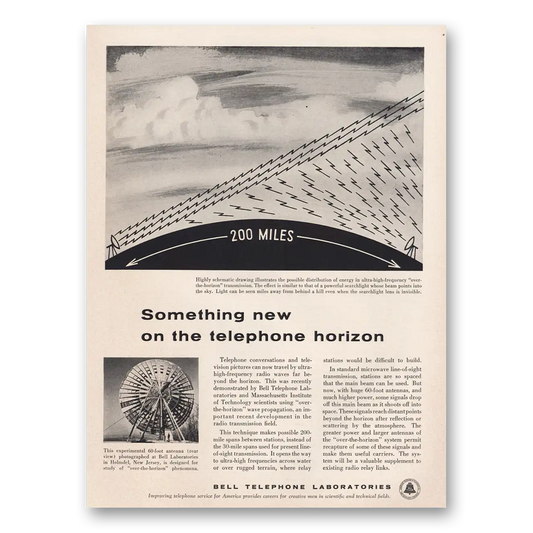 1955 Bell Telephone Something New Telephone Horizon Vintage Magazine Print Ad