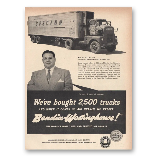 1955 Bendix Westinghouse Spector Freight Vintage Magazine Print Ad