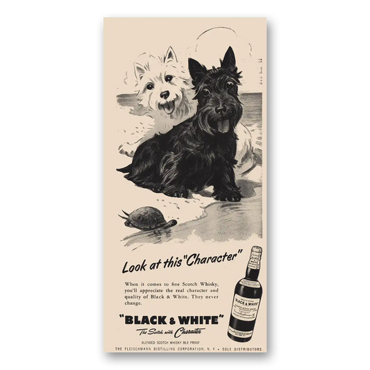 1955 Black and White Scotch Character Vintage Magazine Print Ad