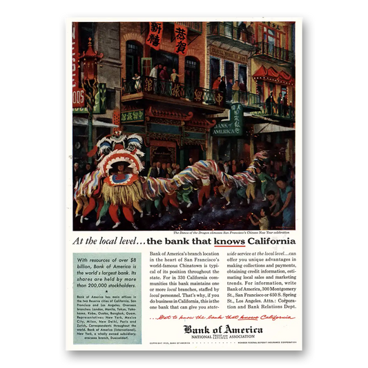 1955 Bank of America San Francisco New Year Celebration Vintage Magazine Print Ad