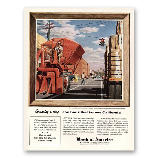 1955 Bank of America Kerman California Vintage Magazine Print Ad