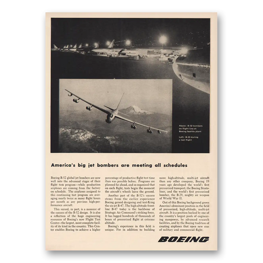 1955 Boeing Big Jet Bombers Vintage Magazine Print Ad