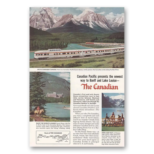 1955 Canadian Pacific Canadian Bow River Vintage Magazine Print Ad