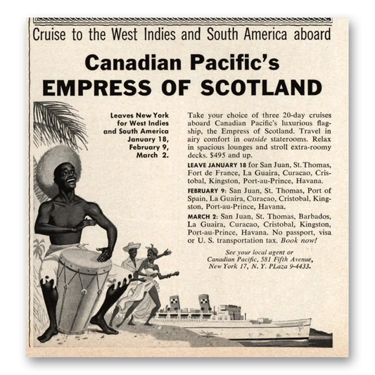 1955 Canadian Pacific Empress of Scotland Vintage Magazine Print Ad