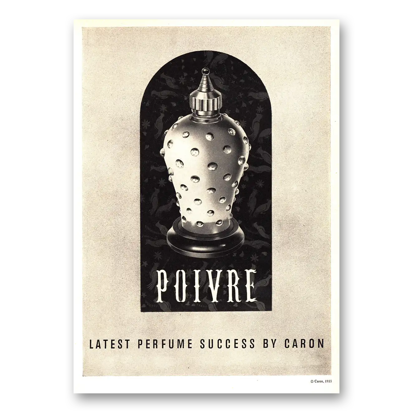 1955 Caron Poivre Perfume Latest Perfume Success Vintage Magazine Print Ad