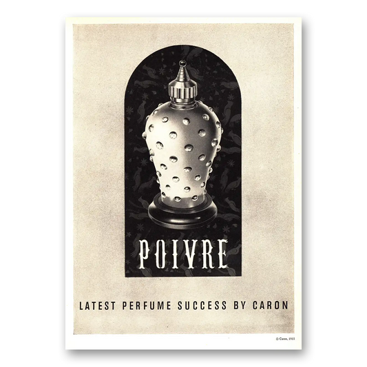 1955 Caron Poivre Perfume Latest Perfume Success Vintage Magazine Print Ad