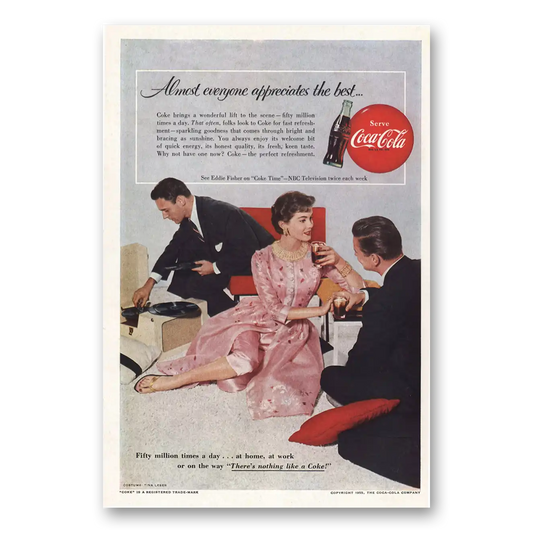 1955 Coca Cola Almost Everyone Appreciates Vintage Magazine Print Ad