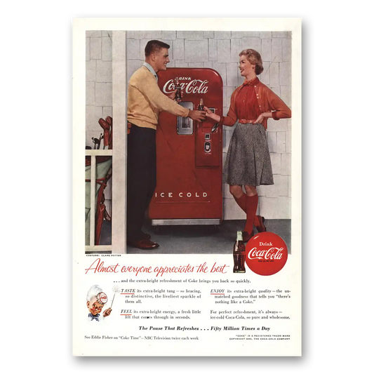 1955 Coca Cola Vending Machine Vintage Magazine Print Ad