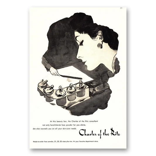 1955 Charles of the Ritz Cosmetics At This Beauty Bar Vintage Magazine Print Ad