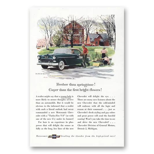 1955 Chevrolet Bel Air Fresher than Springtime Vintage Magazine Print Ad