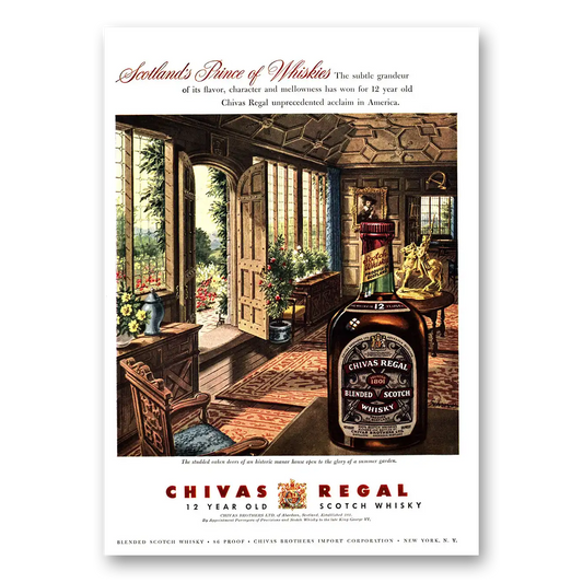 1955 Chivas Regal Scotlands Prince of Whiskies Vintage Magazine Print Ad