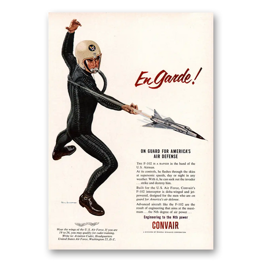 1955 Convair En Garde On Guard Americas Air Defense Vintage Magazine Print Ad