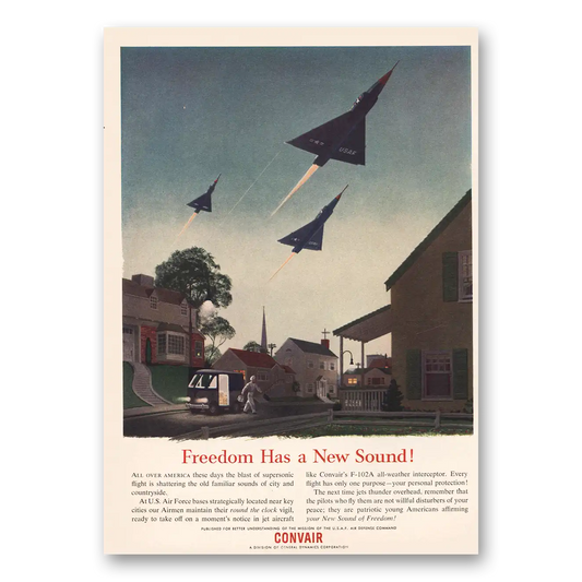1955 Convair Freedom Has a New Sound, USAF Vintage Magazine Print Ad