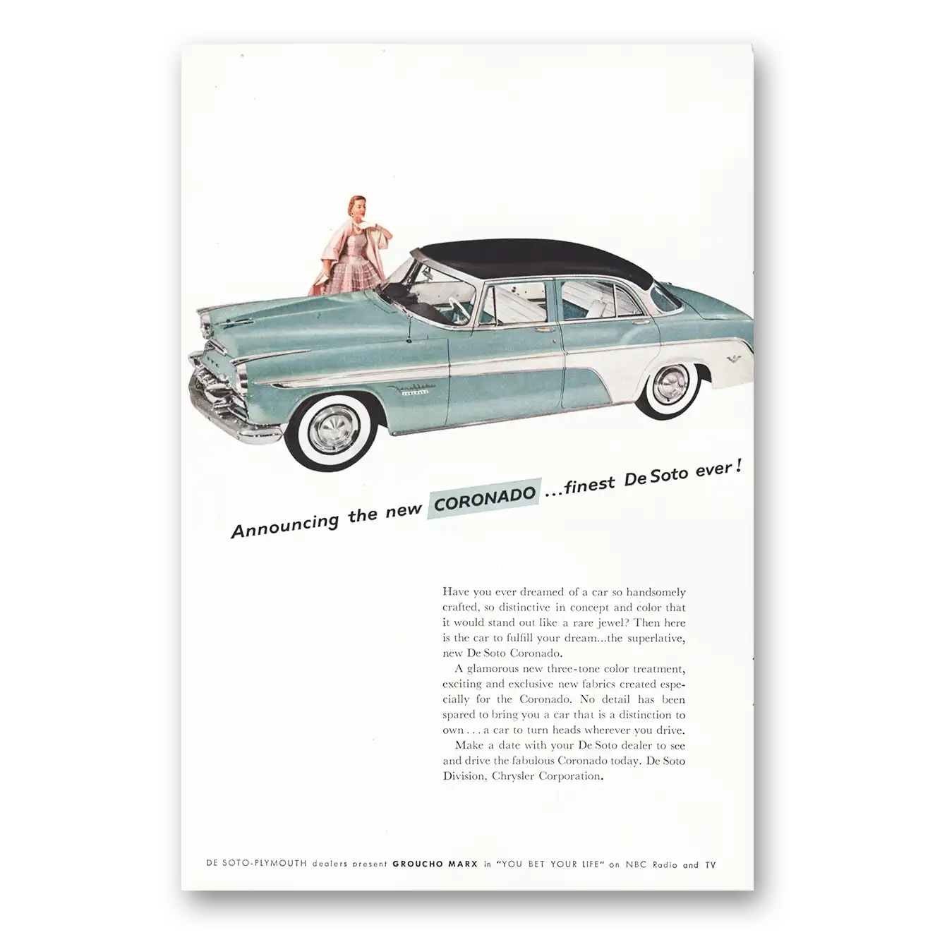 1955 DeSoto Coronado Finest DeSoto Ever Vintage Magazine Print Ad