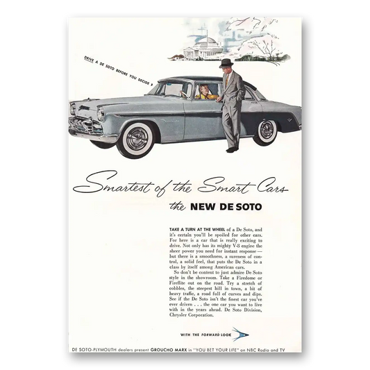 1955 DeSoto Groucho Marx Smartest of the Smart Cars Vintage Magazine Print Ad