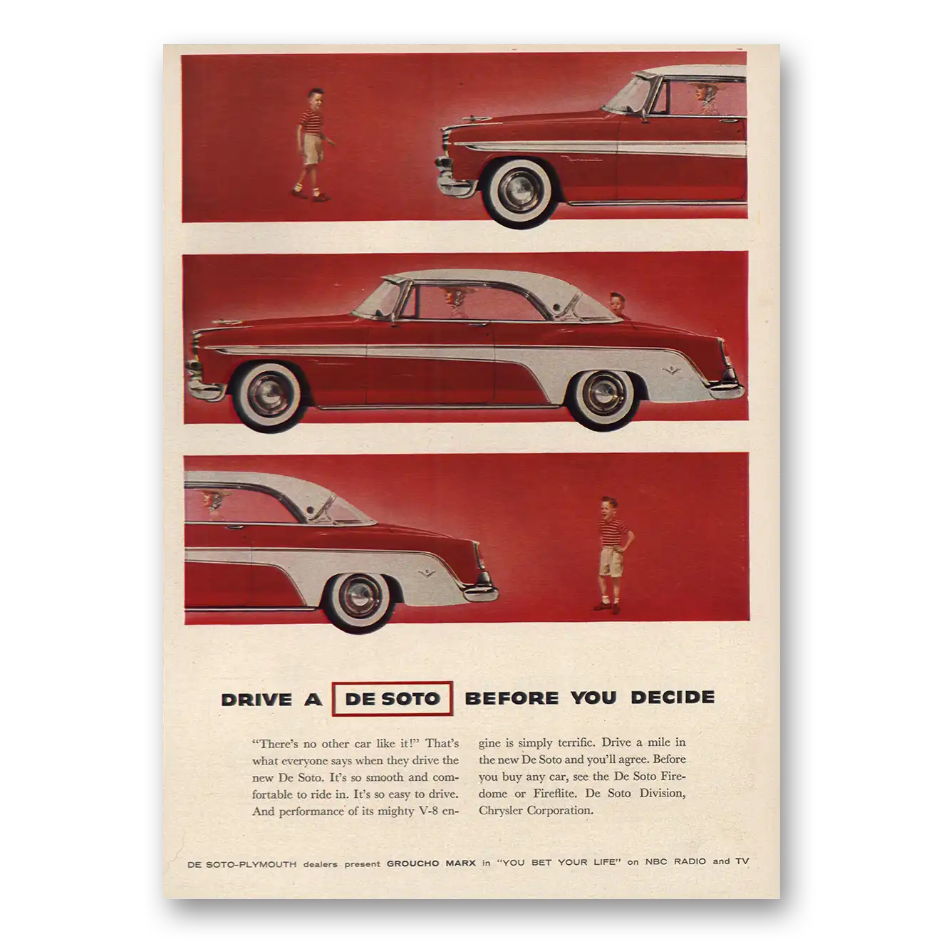 1955 DeSoto Drive Before You Decide Vintage Magazine Print Ad