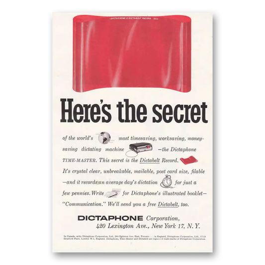 1955 Dictaphone Heres the Secret Vintage Magazine Print Ad