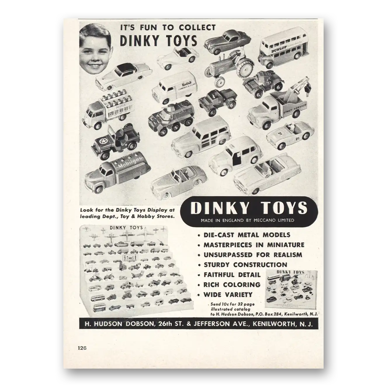 1955 Dinky Toys Fun to Collect Vintage Magazine Print Ad