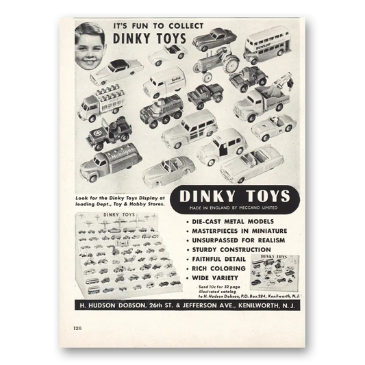 1955 Dinky Toys Fun to Collect Vintage Magazine Print Ad