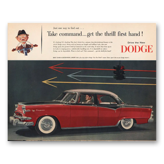 1955 Dodge Take Command Get the Thrill First Hand Vintage Magazine Print Ad