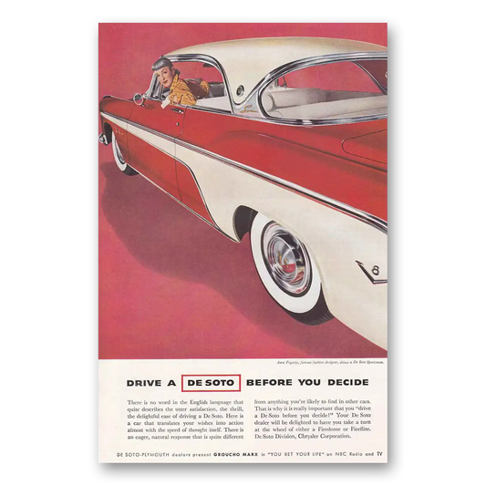 1955 DeSoto Sportsman Anne Fogarty Vintage Magazine Print Ad