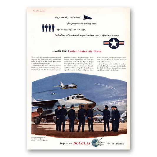 1955 Douglas United States Air Force Vintage Magazine Print Ad