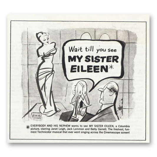 1955 My Sister Eileen Movie Promo Janet Leigh Jack Lemmon Vintage Magazine Print Ad