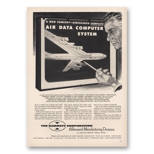 1955 Garrett AiResearch Air Data Computer System Vintage Magazine Print Ad