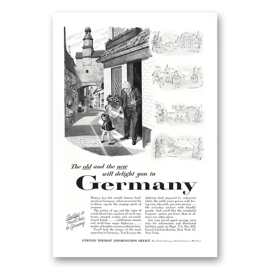 1955 Germany Old and New Vintage Magazine Print Ad