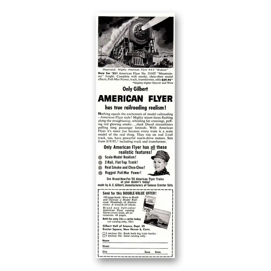 1955 American Flyer Model Railroading Vintage Magazine Print Ad