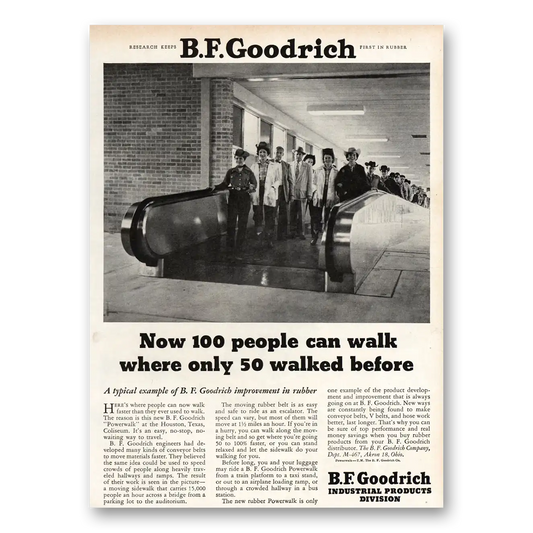 1955 B F Goodrich Powerwalk Houston Coliseum Vintage Magazine Print Ad