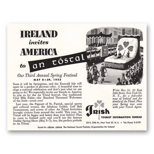 1955 Ireland Invites American to an Tostal Vintage Magazine Print Ad