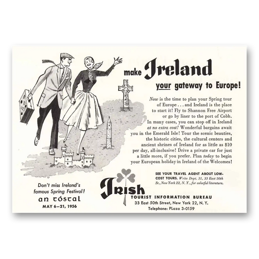 1955 Ireland Spring Festival on Tostal Vintage Magazine Print Ad