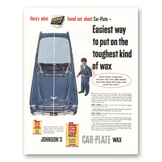 1955 Johnsons Wax Hertz Vintage Magazine Print Ad